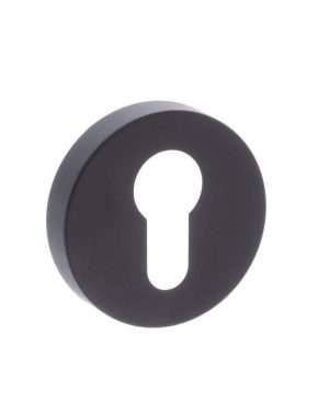 CleanTouch Anti-Bac Euro Escutcheon on Minimal Round Rose - Matt Black