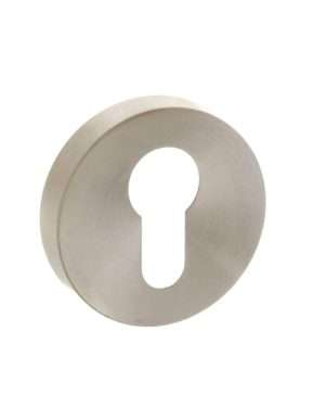 Forme Euro Escutcheon on Minimal Round Rose - Satin Nickel