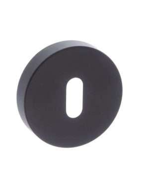 CleanTouch Anti-Bac Key Escutcheon on Minimal Round Rose - Matt Black