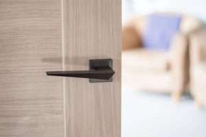 Forme Naxos Designer Lever on Minimal Square Rose - Matt Black