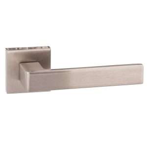 Forme Asti Designer Lever on Minimal Square Rose - Satin Nickel