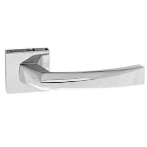 Forme Crystal Designer Lever on Minimal Square Rose - Polished Chrome