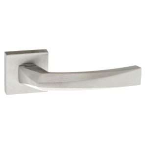 Forme Crystal Designer Lever on Minimal Square Rose - Satin Chrome