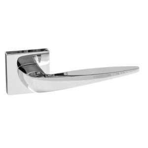 Forme Foglia Designer Lever on Minimal Square Rose - Polished Chrome