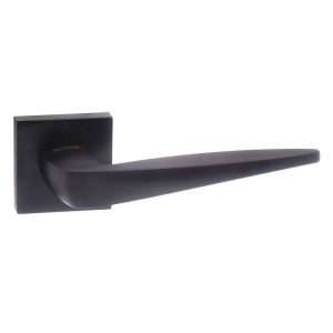 Forme Foglia Designer Lever on Minimal Square Rose - Matt Black