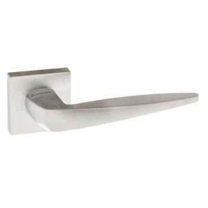 Forme Foglia Designer Lever on Minimal Square Rose - Satin Chrome