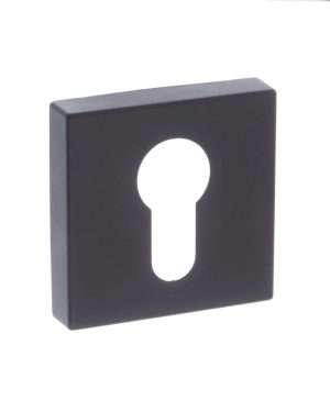 Forme Euro Escutcheon on Minimal Square Rose - Matt Black