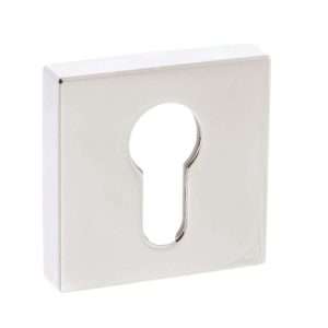 Forme Euro Escutcheon on Minimal Square Rose - Polished Nickel