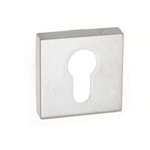 CleanTouch Anti-Bac Euro Escutcheon on Minimal Square Rose - Satin Chrome