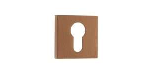 Forme Euro Escutcheon on Minimal Square Rose - Urban Satin Copper