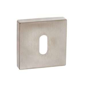 Forme Key Escutcheon on Minimal Square Rose - Satin Nickel