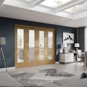 Freefold Room Divider Oak - XL Joinery Doors