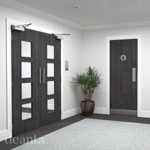 Flush Dark Grey Ash FD30 Internal Door 6mm Lipping Certifire CF5740 FSC - Deanta Doors