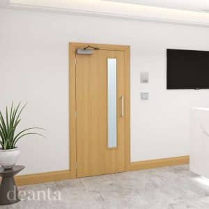 Flush Prefinished Oak FD30 Internal Door 6mm Lipping Certifire CF5740 FSC - Deanta Doors