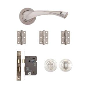 Fortuna Bathroom Kit Satin Finish Finish - Deanta Doors