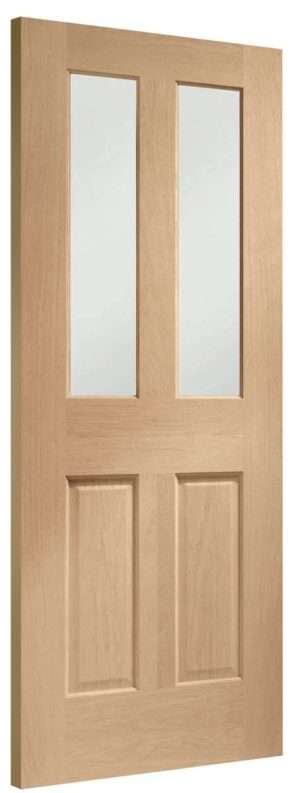 Internal Oak Malton Door with Clear Bevelled Glass - XL Joinery Doors