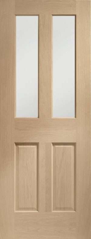 Malton Pre-Finished Internal Oak Door with Clear Bevelled Glass - XL Joinery Doors