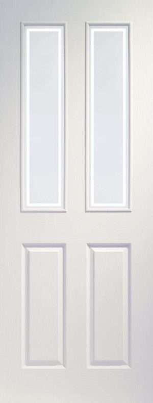 Internal White Moulded Victorian Door with Forbes Glass