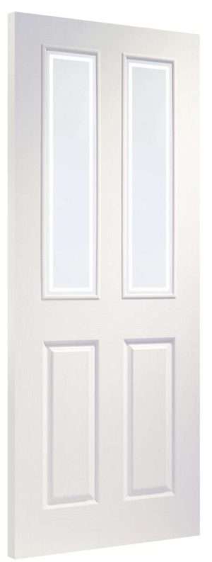 Internal White Moulded Victorian Door with Forbes Glass