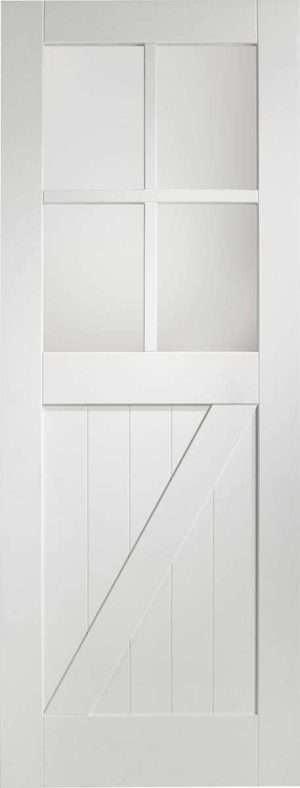 Internal White Primed Cottage Door with Clear Glass - XL Joinery Doors