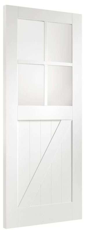 Internal White Primed Cottage Door with Clear Glass - XL Joinery Doors