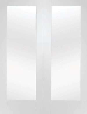 Internal White Primed Pattern 10 Pair Door with Clear Glass - XL Joinery Doors