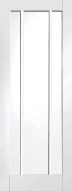 Internal White Primed Worcester Door with Clear Glass Fire Door - XL Joinery Doors