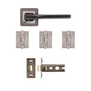 Hadrian Latch Kit Matt Satin Black Finish - Deanta Doors