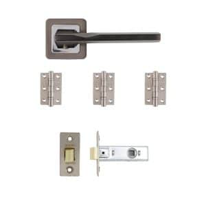 Hadrian Latch Kit Matt Satin Black Finish - Deanta Doors