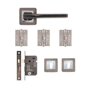 Hadrian Mortice Kit Matt Satin Black Finish - Deanta Doors