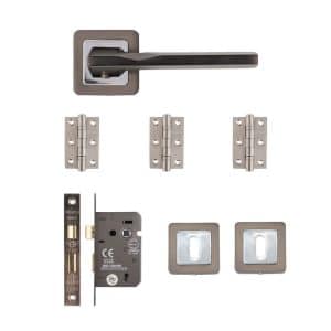 Hadrian Mortice Kit Matt Satin Black Finish - Deanta Doors