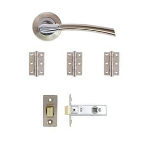 Hera Latch Kit Satin Nickel Chrome Finish - Deanta Doors