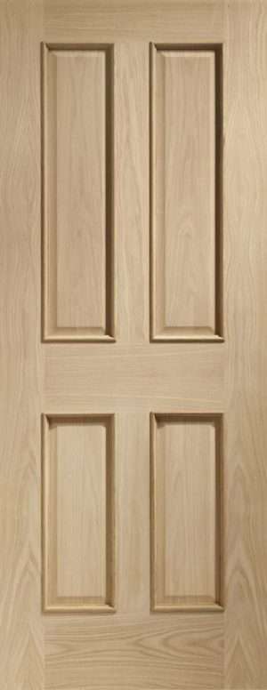 Internal Oak Victorian 4 Panel Door with Raised Mouldings - XL Joinery Doors