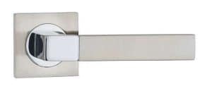 Ares - Satin Nickel/Polished Chrome Lever on Square Rose