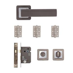 Invictus Bathroom Kit Matt Satin Black Finish - Deanta Doors