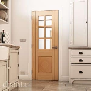 Kensington Prefinished Oak Bevelled Glaze Internal Door FSC - Deanta Doors