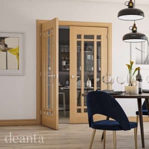 Kerry Unfinished Oak Bevelled Glaze Internal Door - Deanta Doors