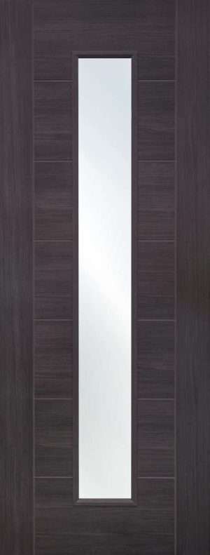 Internal Laminate Umber Grey Palermo Door with Clear Glass - XL Joinery Doors