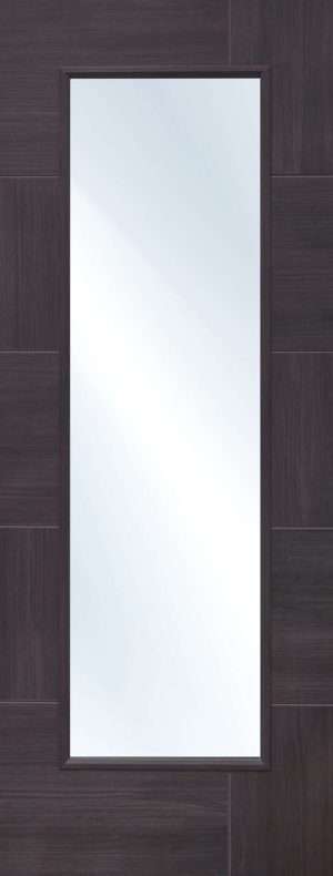 Internal Laminate Umber Grey Ravenna Door with Clear Glass - XL Joinery Doors