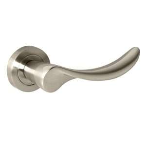 Mediterranean Malaga Lever on Round Rose - Satin Nickel