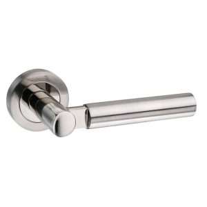 Mediterranean Palermo Lever on Round Rose - Satin Nickel/Polished Nickel