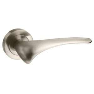 Mediterranean Marseille Lever on Round Rose - Satin Nickel