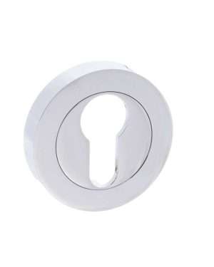 Mediterranean Euro Escutcheon on Round Rose - Polished Chrome