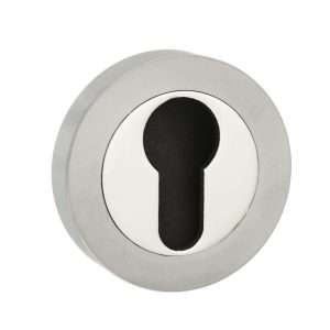 STATUS Euro Escutcheon on Round Rose - Satin Nickel/Nickel Plate