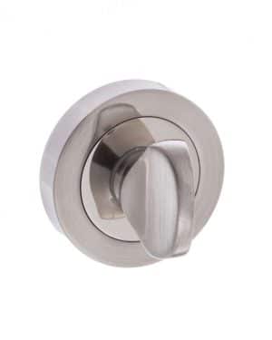 Senza Pari WC Turn and Release on Round Rose - Satin Nickel/Polished Nickel