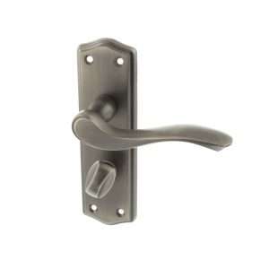 Old English Warwick WC Lever on Backplate **for use with sashlock only** - Matt Gun Metal