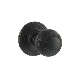 Old English Ripon Solid Brass Reeded Mortice Knob on Concealed Fix Rose - Matt Black