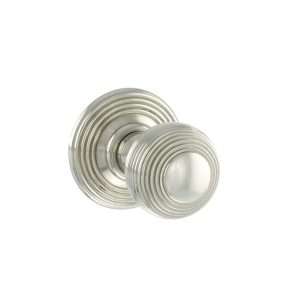 Old English Ripon Solid Brass Reeded Mortice Knob on Concealed Fix Rose - Polished Nickel