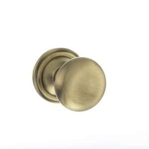 Old English Harrogate Solid Brass Mushroom Mortice Knob on Concealed Fix Rose - Antique Brass