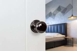 Old English Harrogate Solid Brass Mushroom Mortice Knob on Concealed Fix Rose - Black Nickel